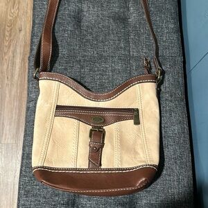 Brown and Cream boc cross body purse.